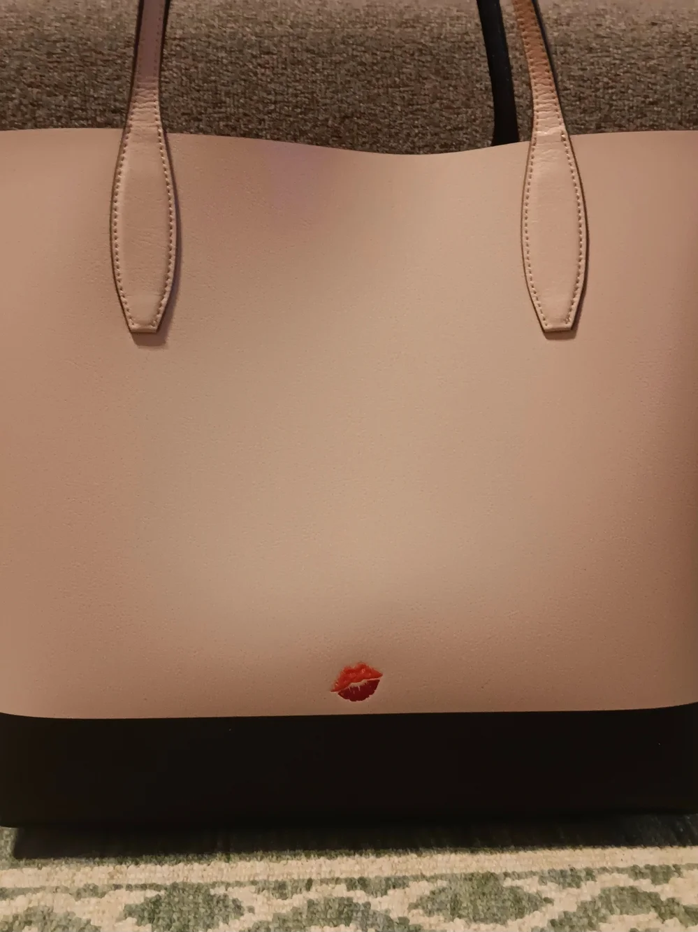 Reversible Kate spade pink Minnie Mouse leather tote with black trim